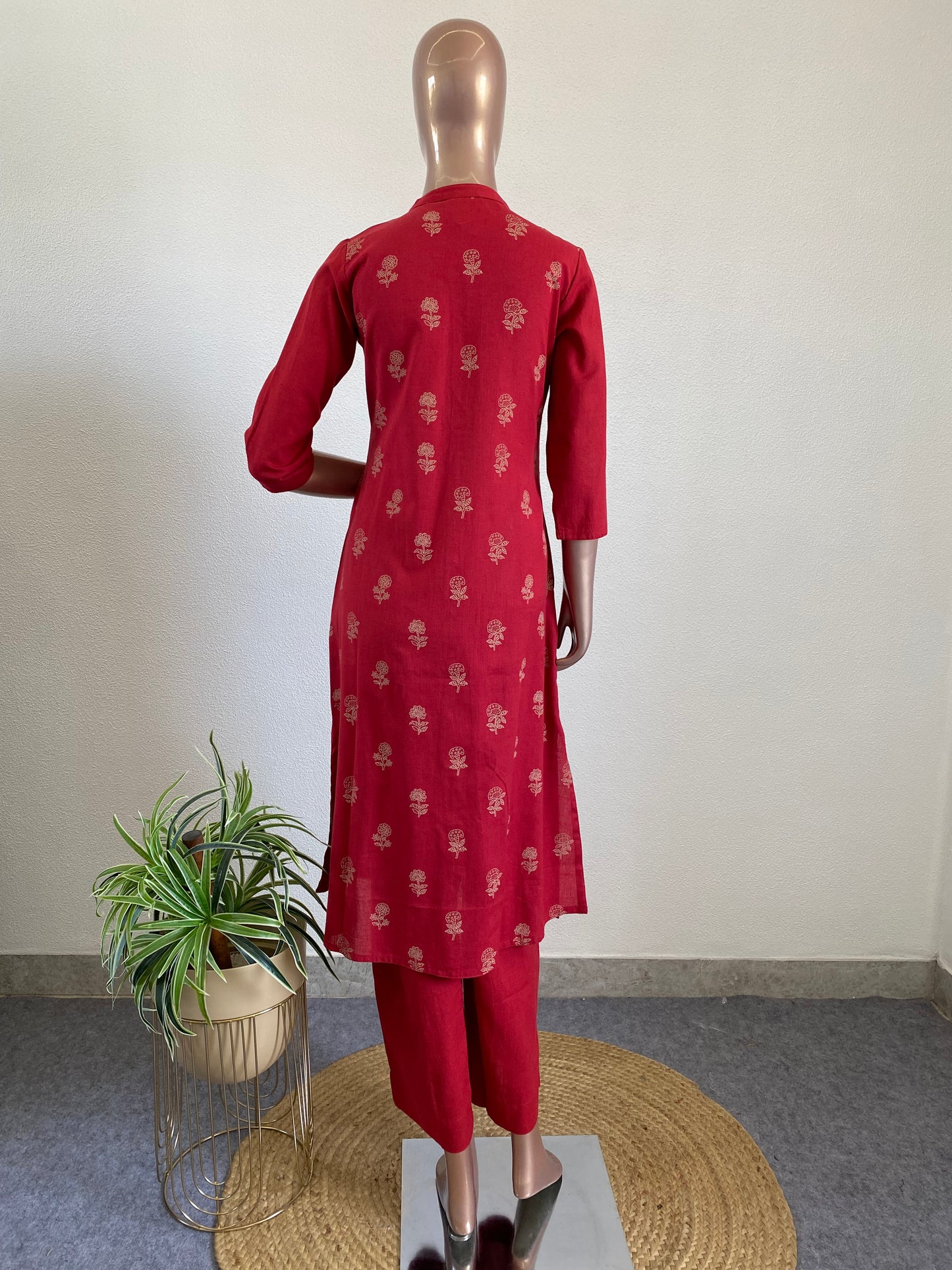 Block Printed Cotton Flex Kurta Pant Set