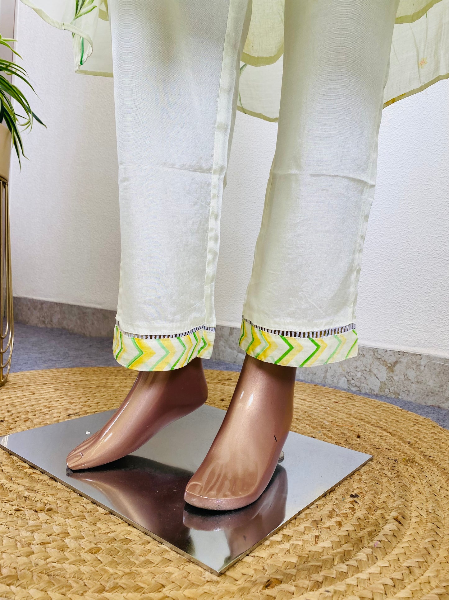 Pure Mul Chanderi Printed A-line Suit Set