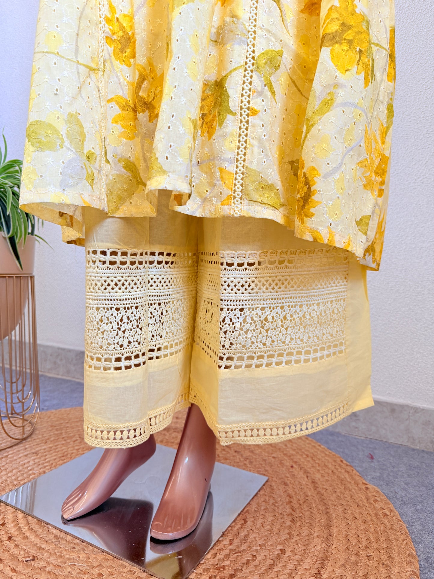 Floral Print Schifili Suit Set with Palazzo