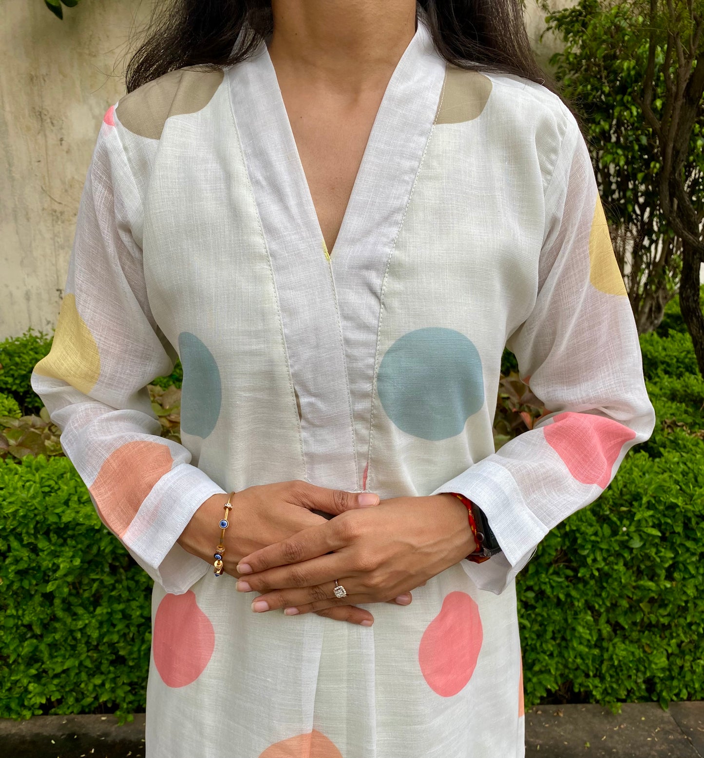 Linen Polka dot Kurta Pant