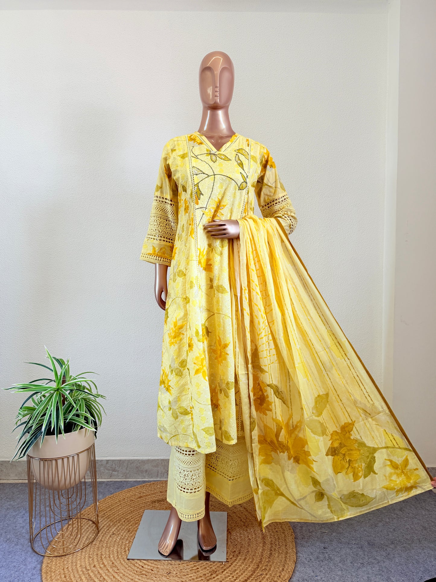 Floral Print Schifili Suit Set with Palazzo