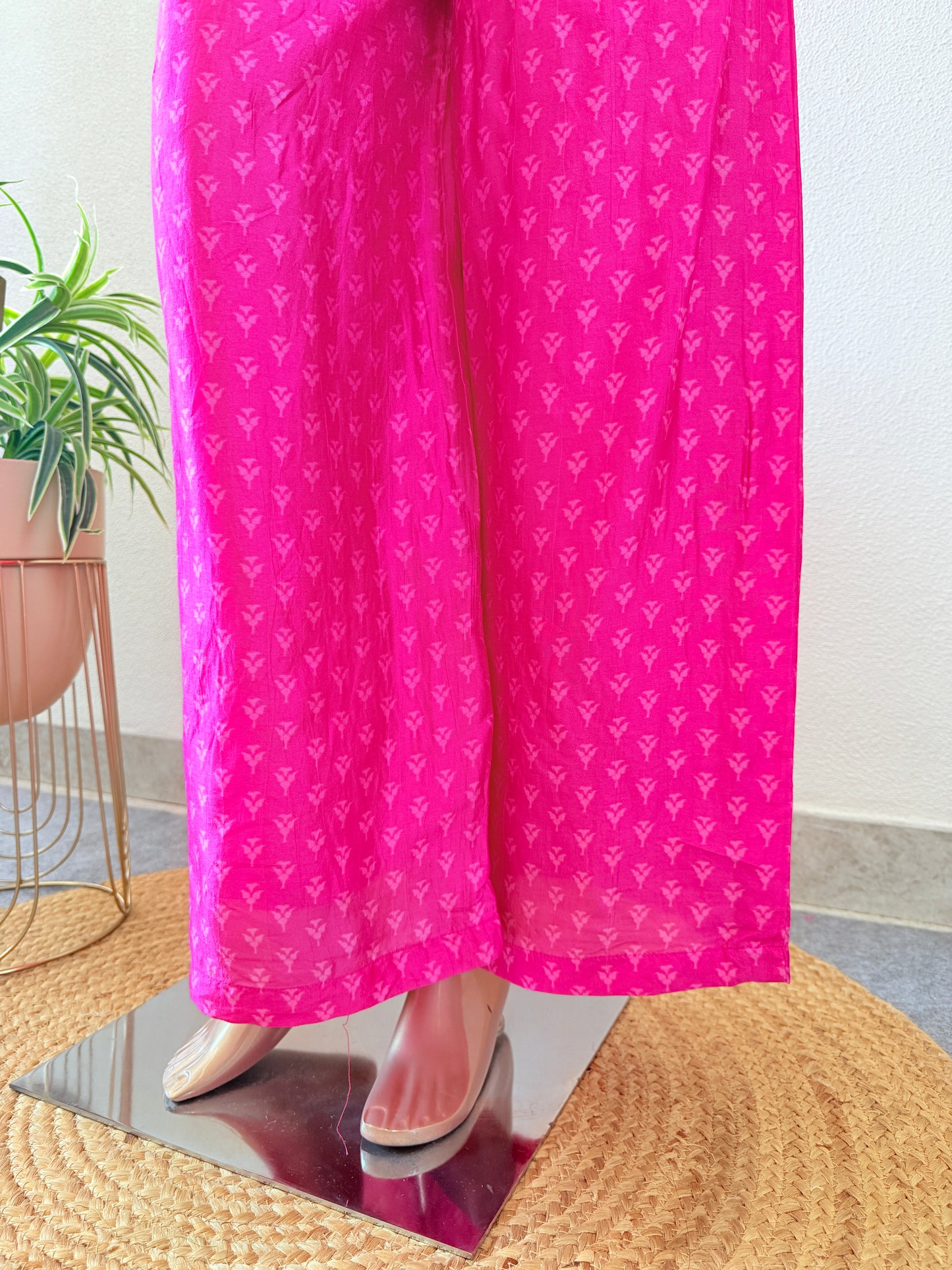 Silk Print Sleevless Top and Palazzo Set