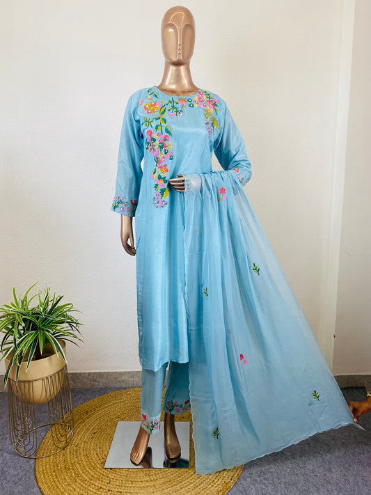 Dola Silk Suit Set with Aari work