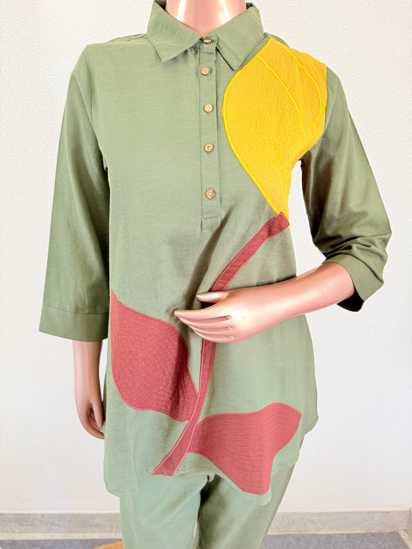 Cotton Co-ord Set with Patch Work