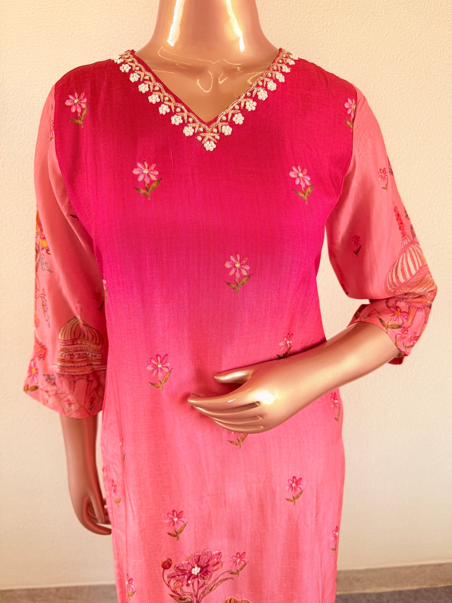 Pichwai Print Ombre Muslin Suit Set