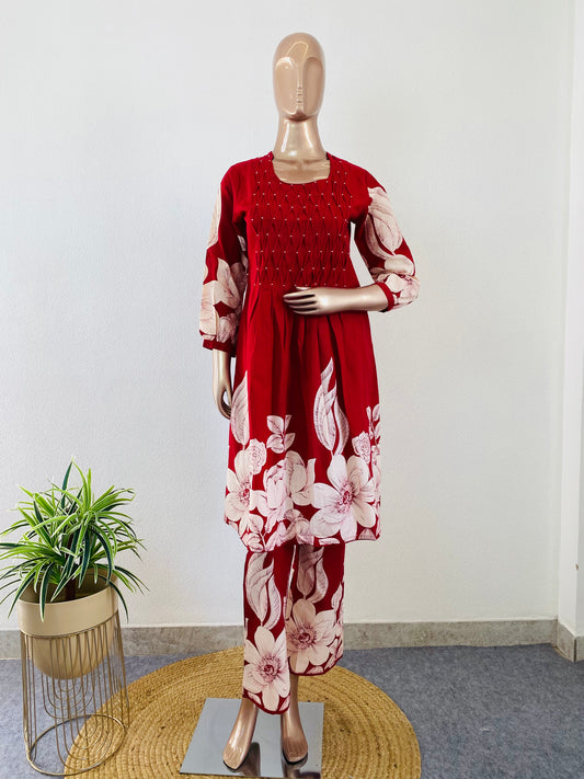 Printed Cotton Long Coord Set