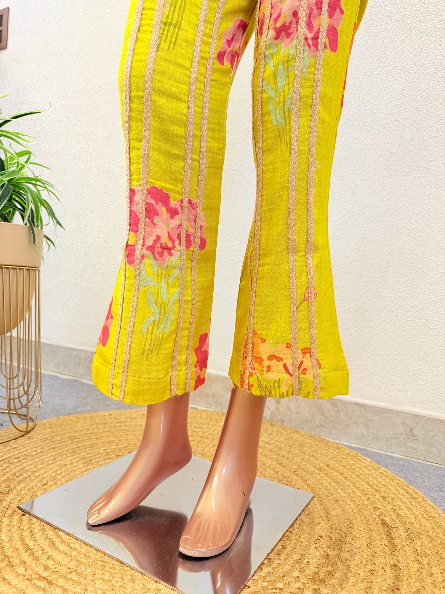 Pure linen Floral Coords with jute detail