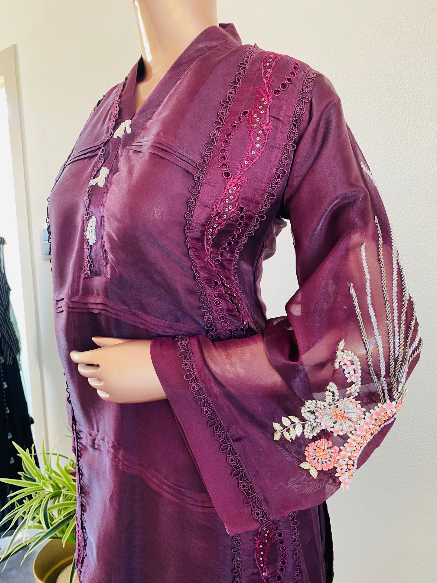 Heavy Pakistani Suit with Printed Dupatta