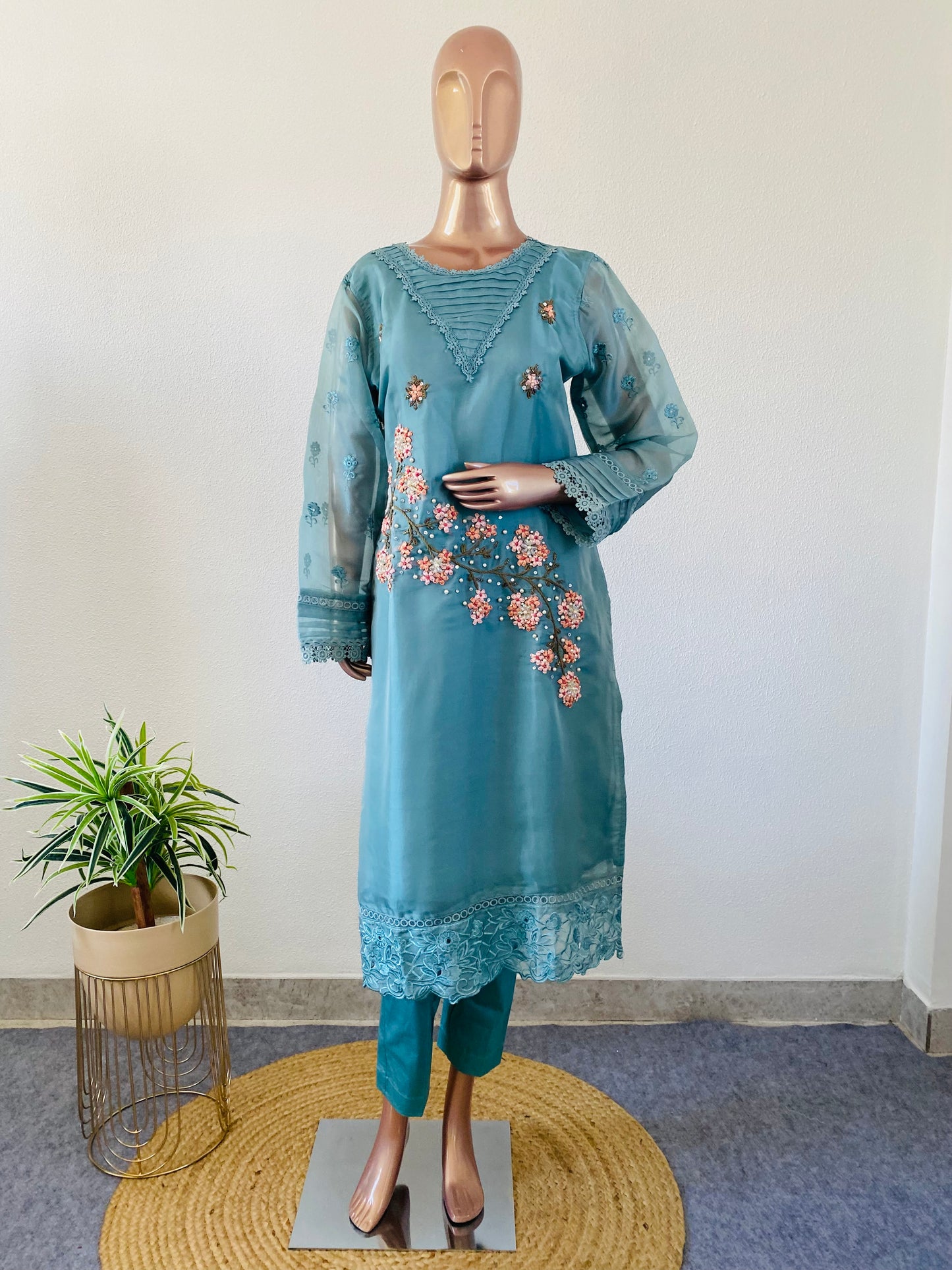 Premium Handwork Pakistani Suit with Printed Dupatta