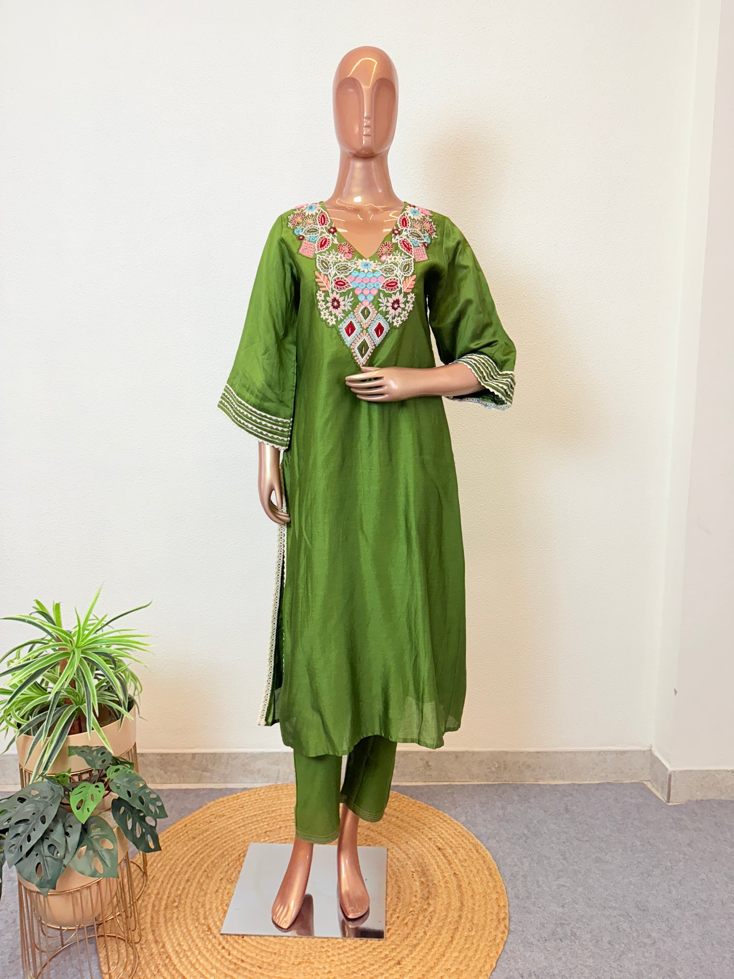 Handwork Silk Suit with Pichwai Print Pure Dupatta