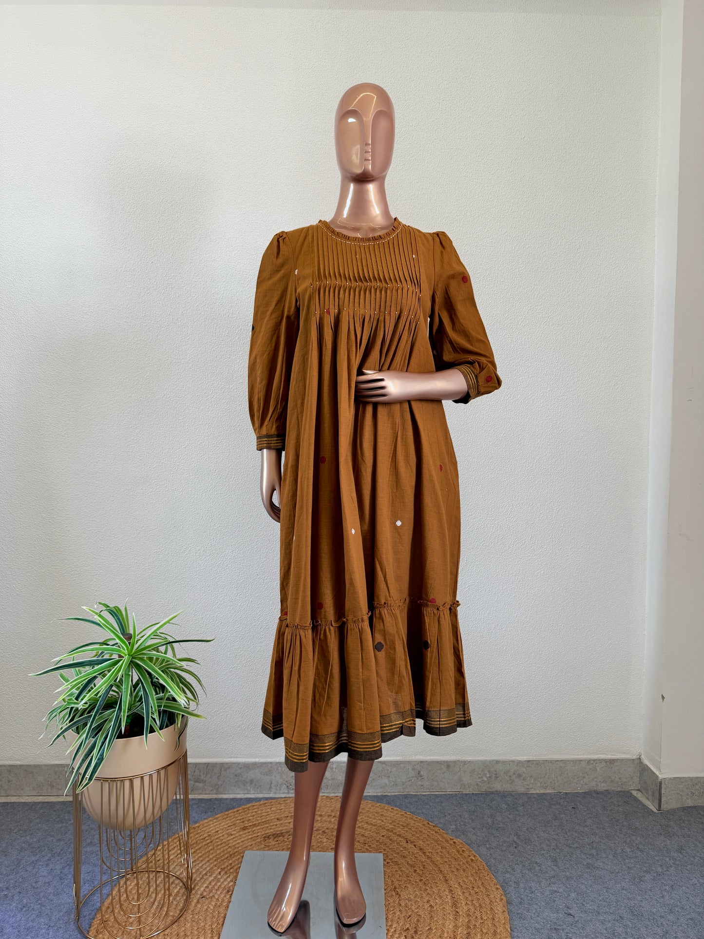 Jamdani Tunic with Pintuck Yoke
