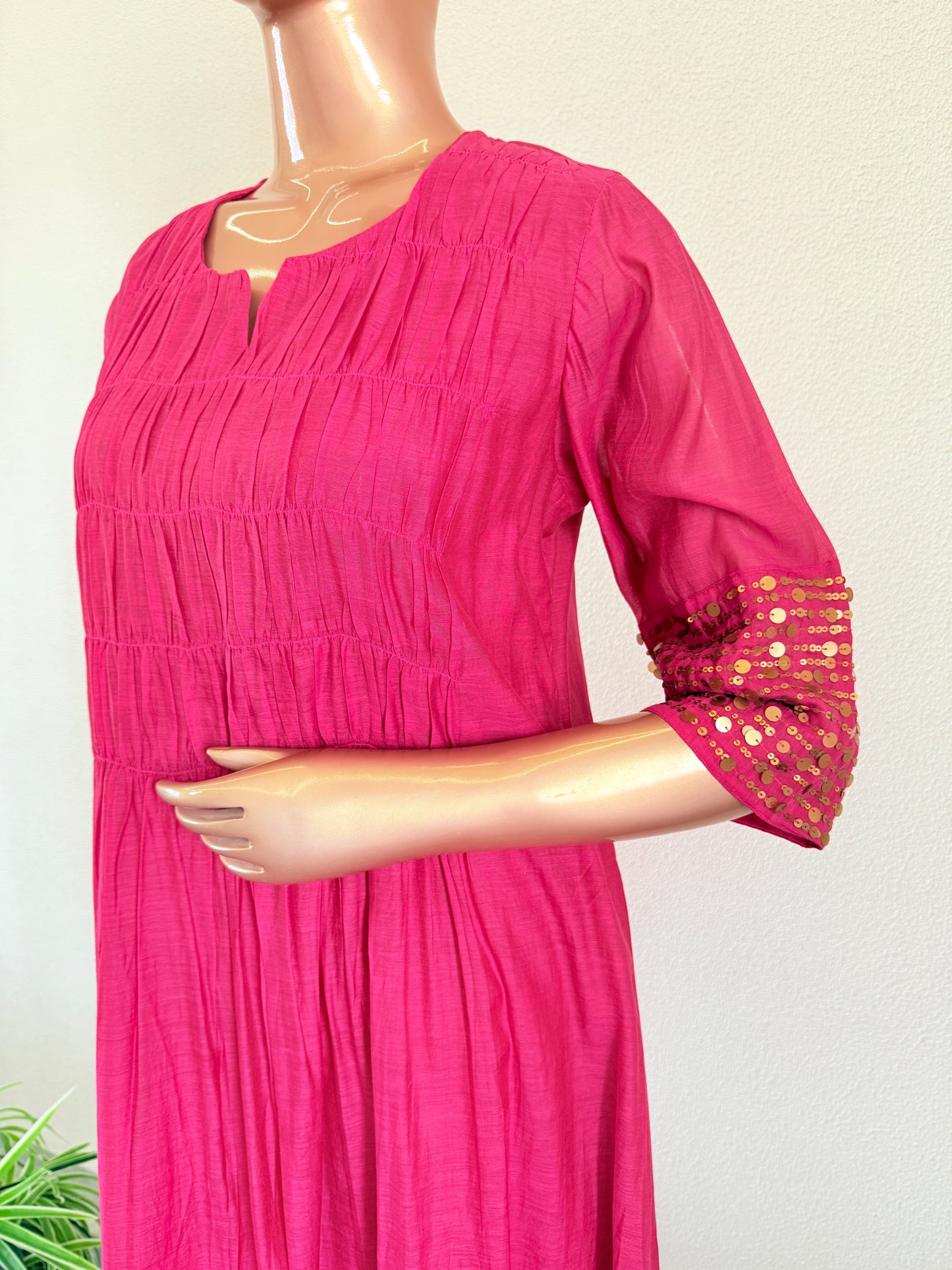Mul chanderi Suit Set with Sequin Work