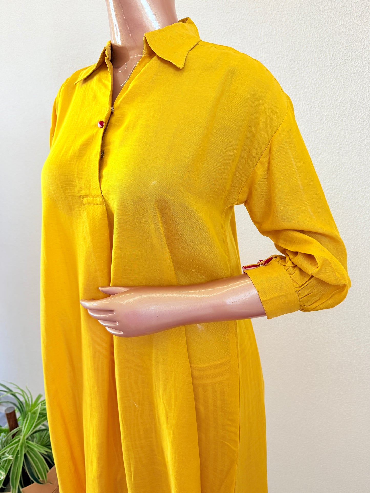 Viscose Linen Kurta with Striped Pants