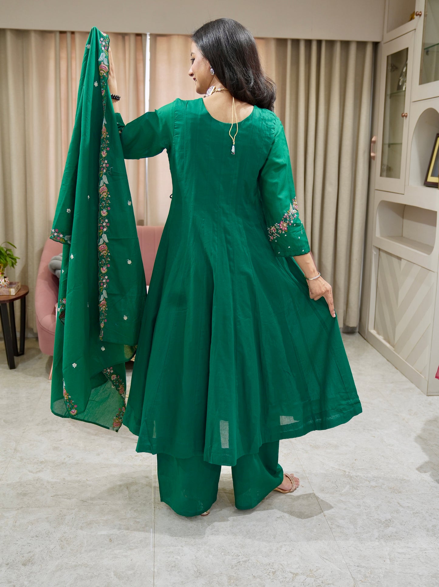 Premium Cotton Angrakha Anarkali with Hand Work