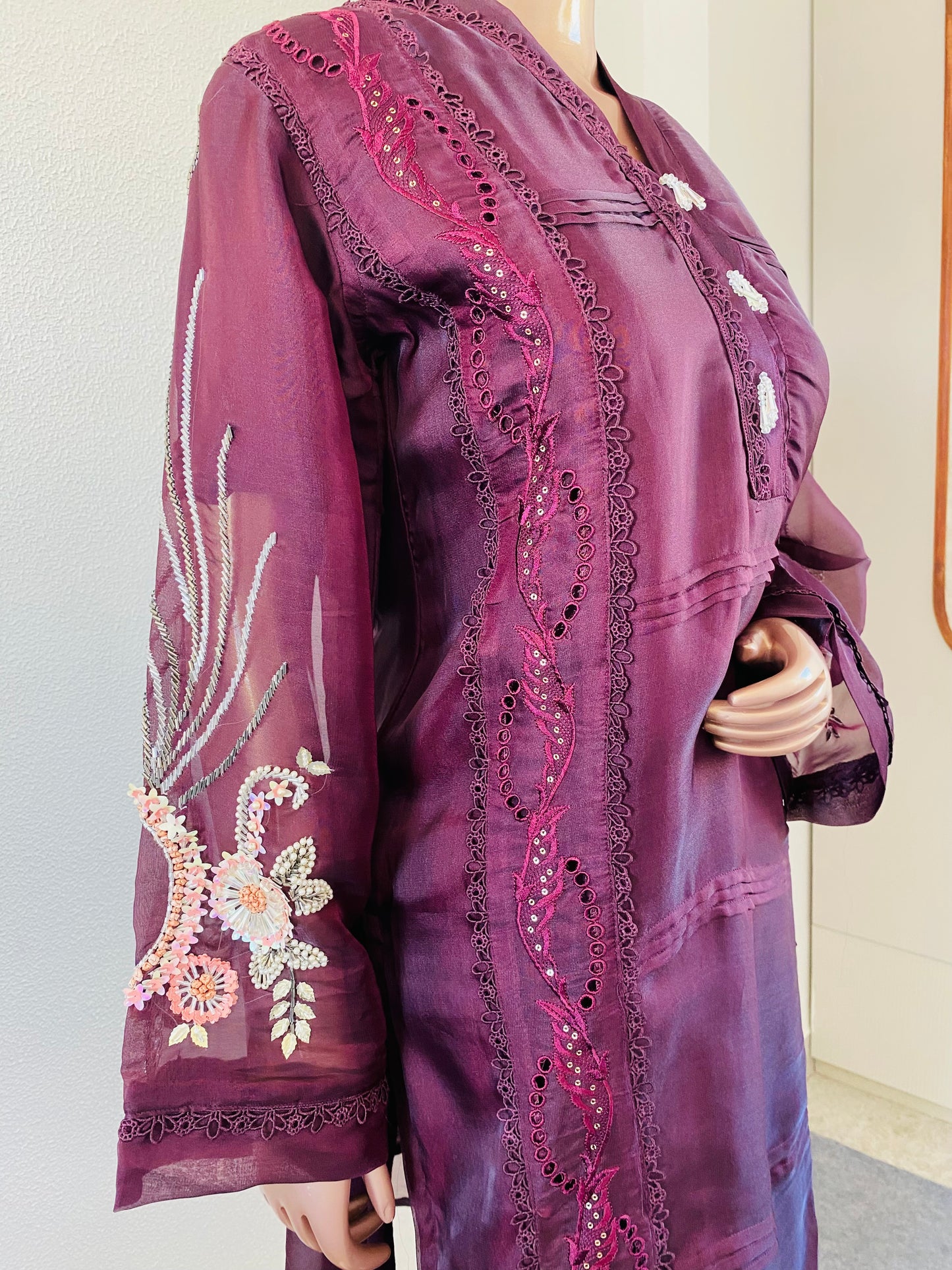 Heavy Pakistani Suit with Printed Dupatta