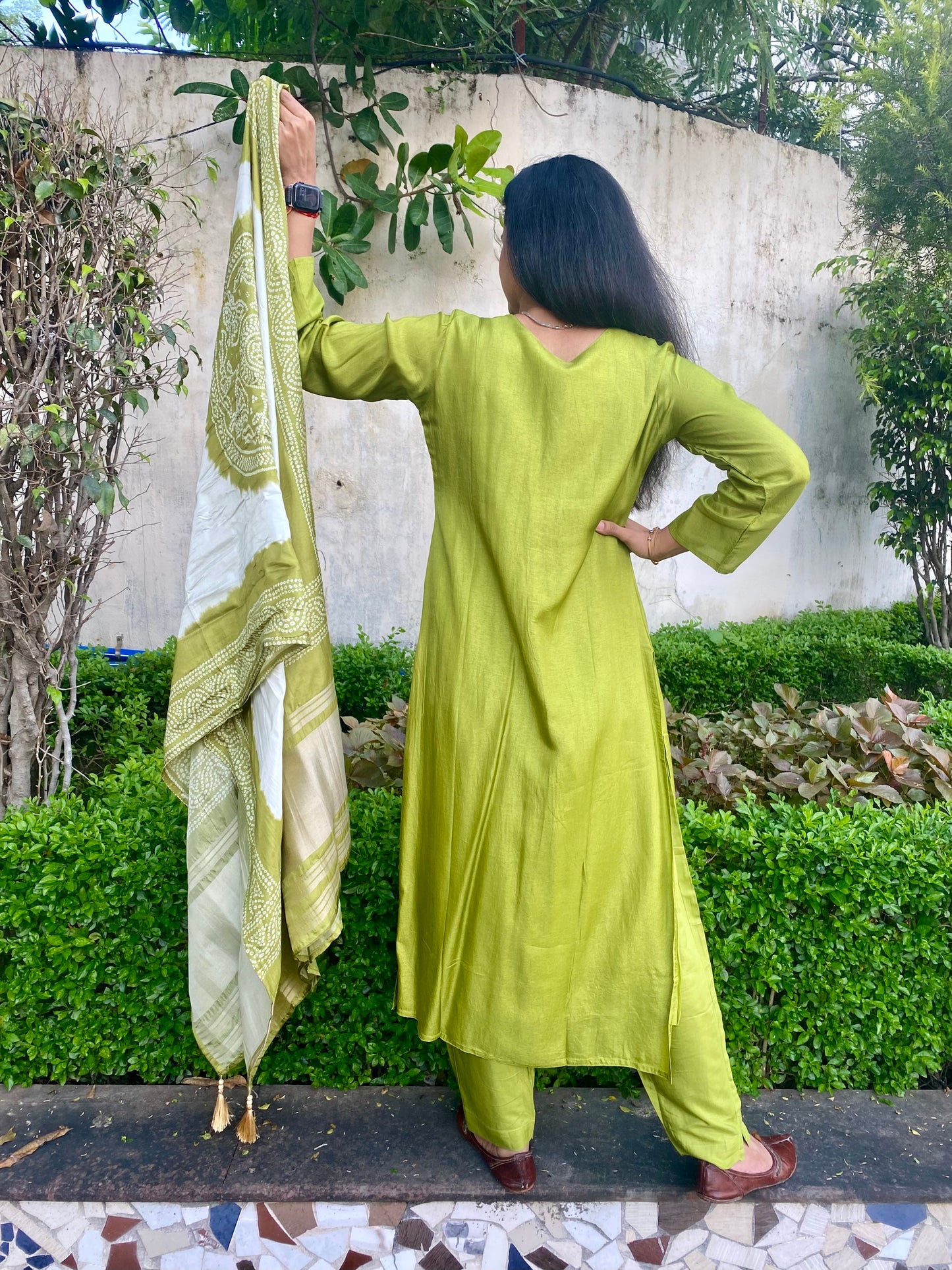 Silk Suit with Bandhej Gajji Dupatta