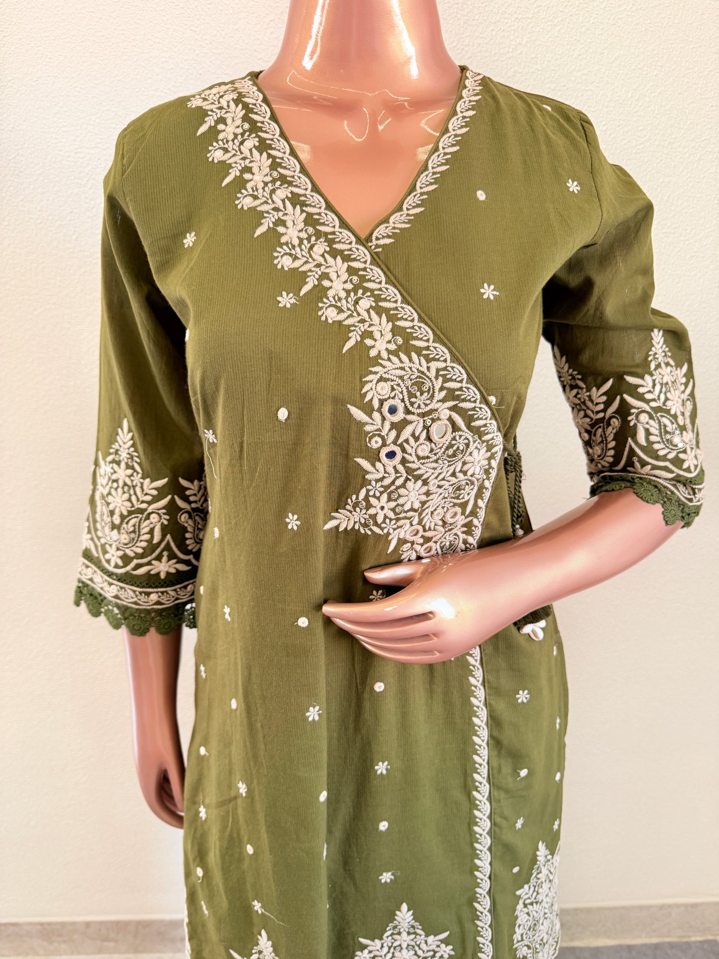 Short Angrakha Suit Set with Farsi Salwar