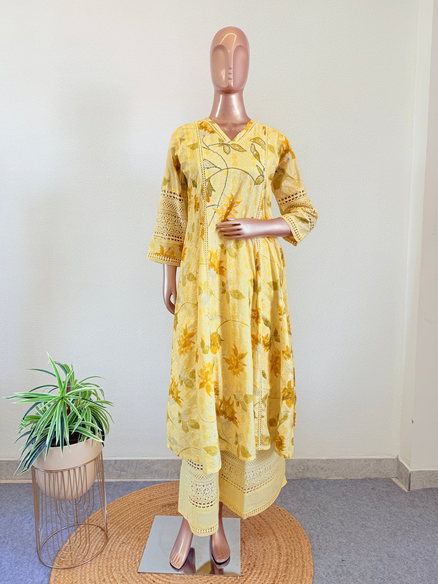 Floral Print Schifili Suit Set with Palazzo