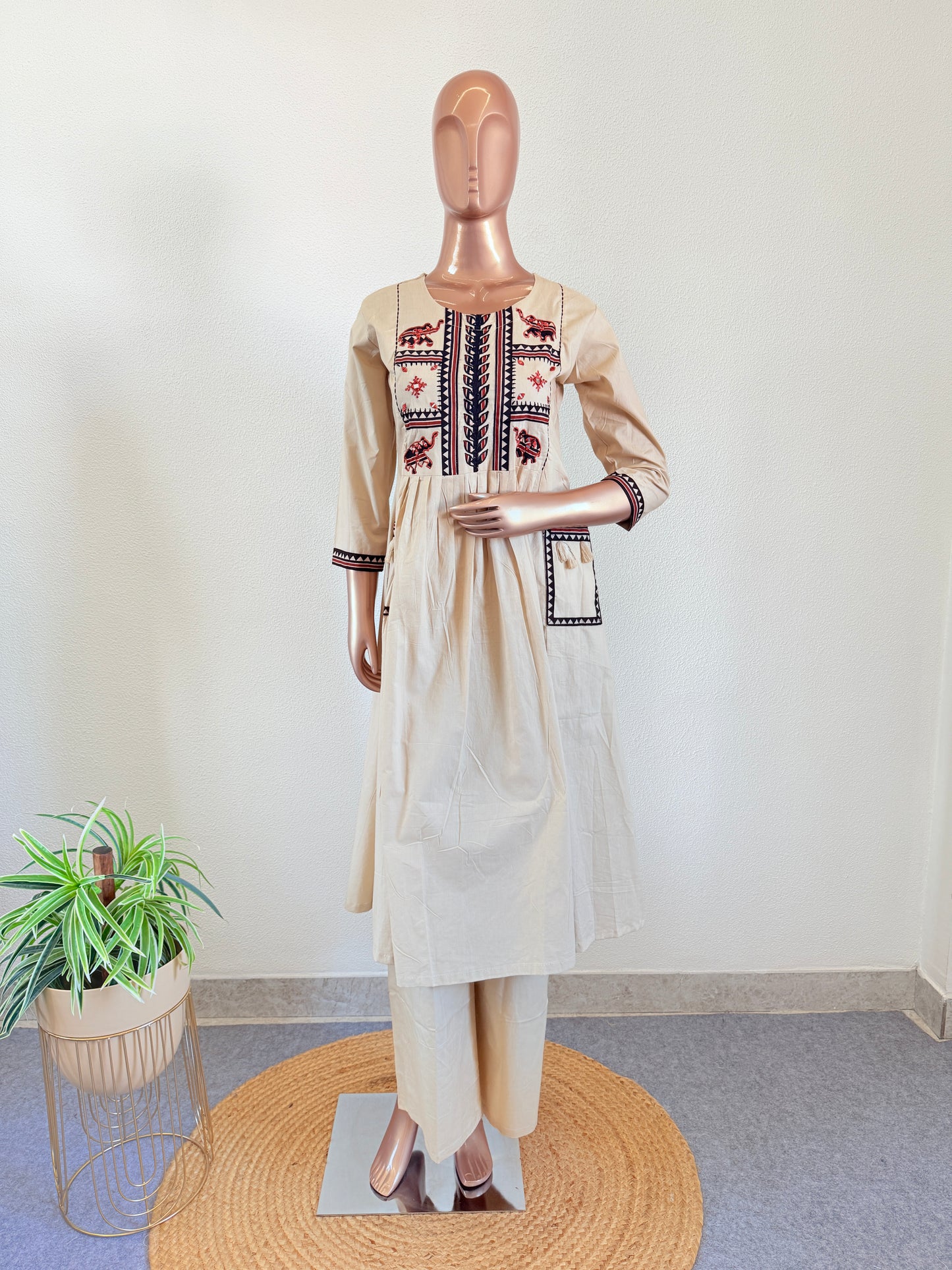 Front Pocket Gamthi Ajrakh Print Suit Set