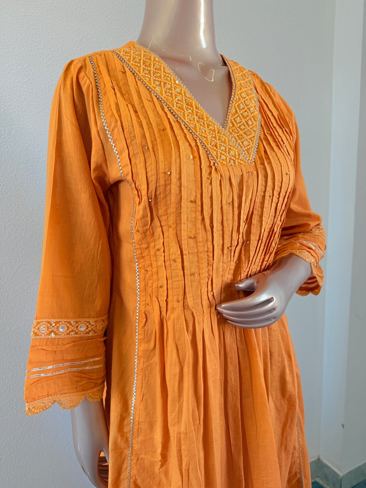 Dobby cotton suit set with Kota Doria Lehriya Dupatta