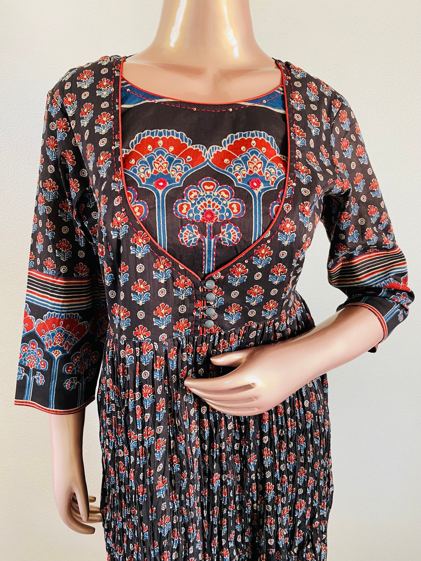 Ajrakh Print Crushed Cotton Tunic