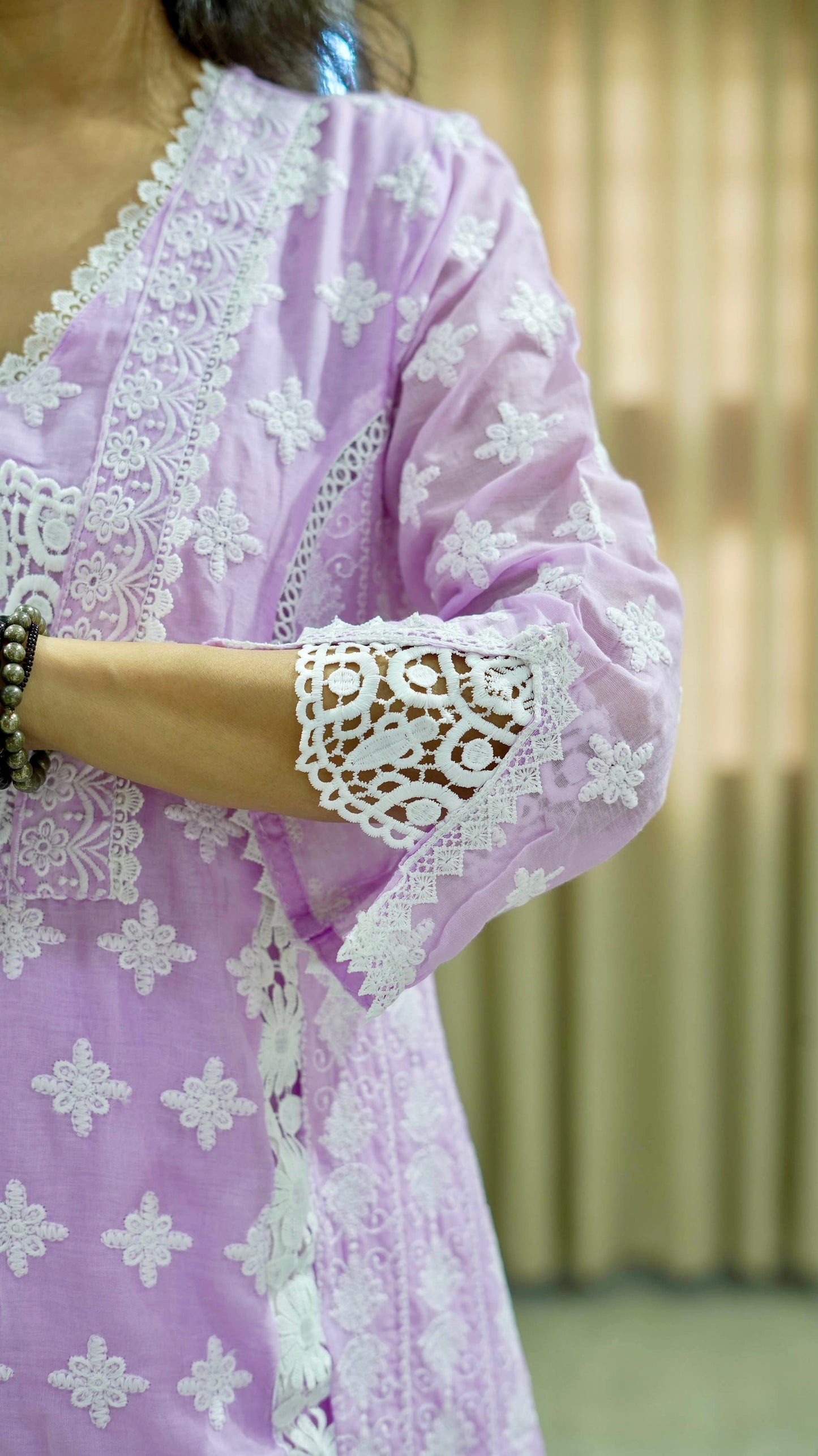 Mul Cotton Coord Set with Chikankari Work
