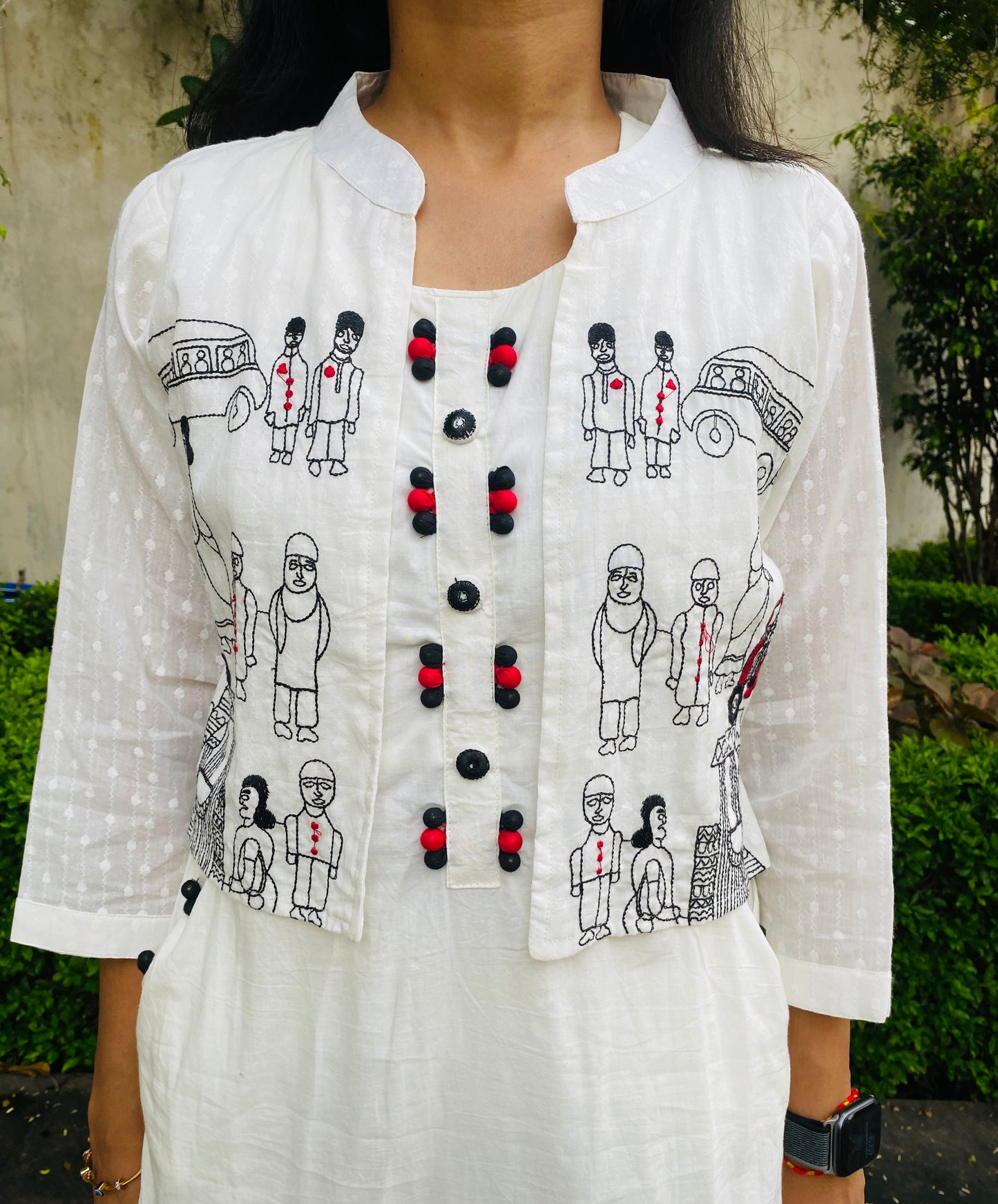 Embroidered Jacket kurta pant set