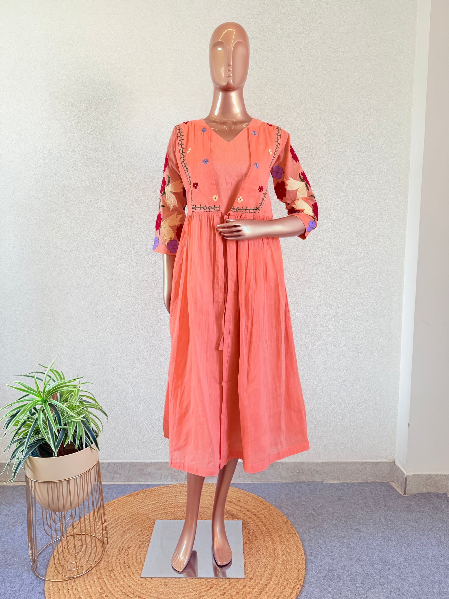 Jacket Style Tunic with Appliqué Work