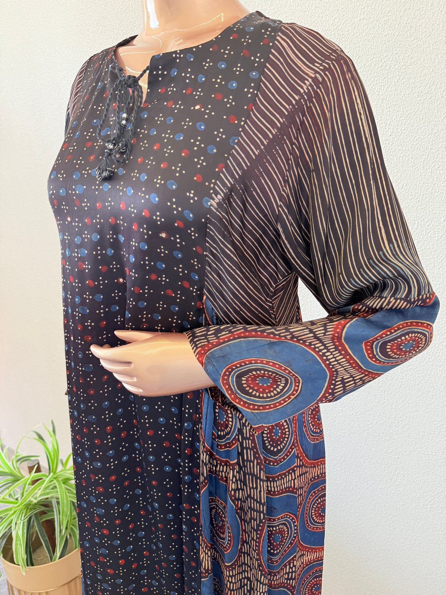 Ajrakh Print Gajji Silk Kurta Pant Set