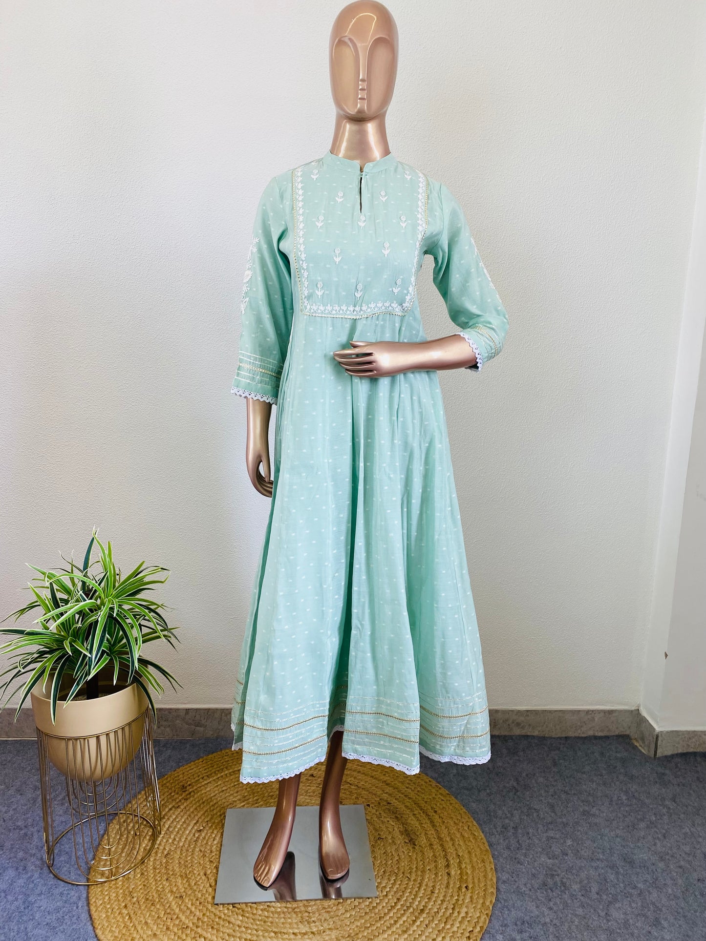 Chanderi Anarkali Dress with Kota Doria Dupatta
