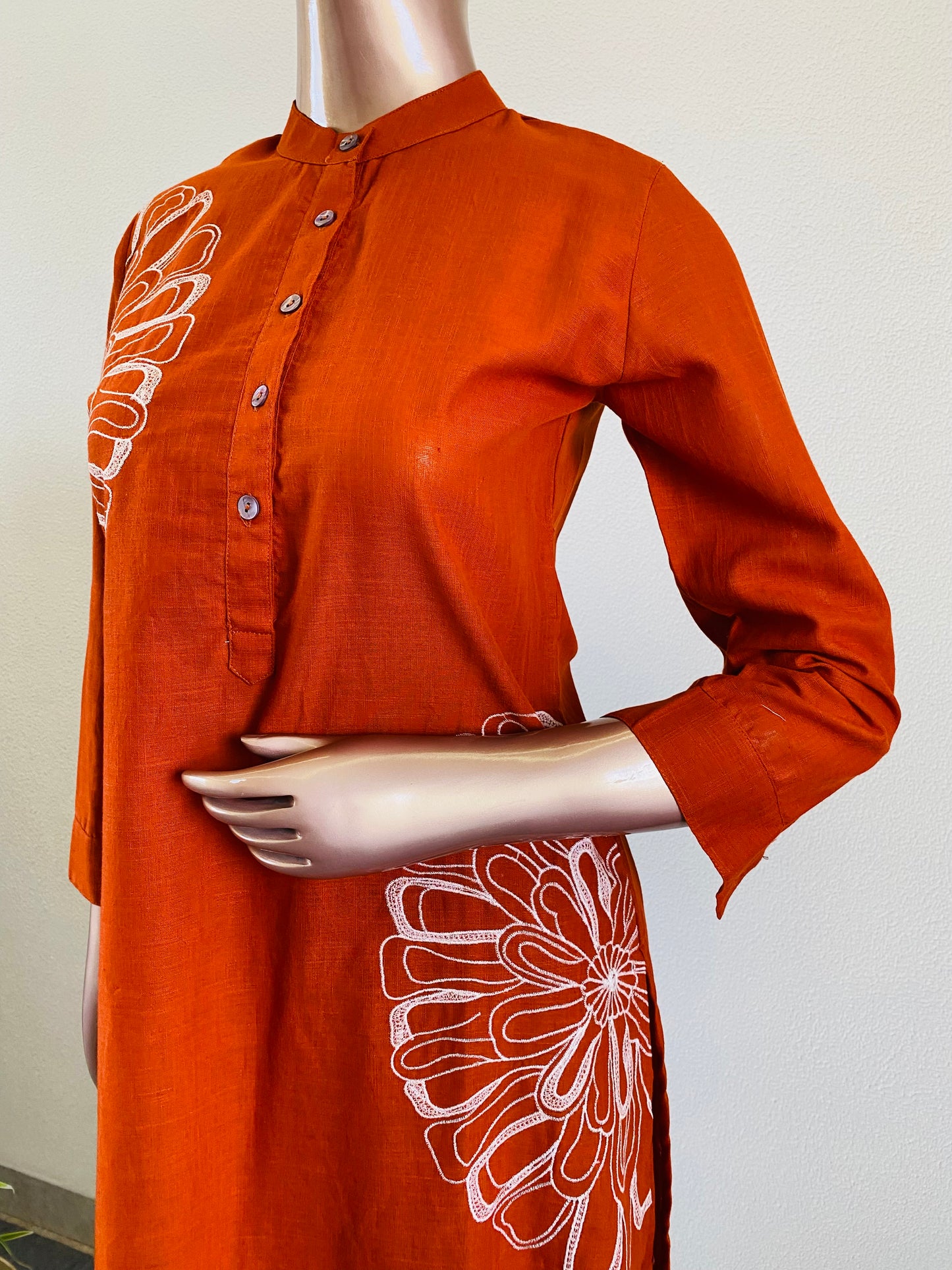 Placement Embroidered Cotton Flex Kurta Palazzo Set