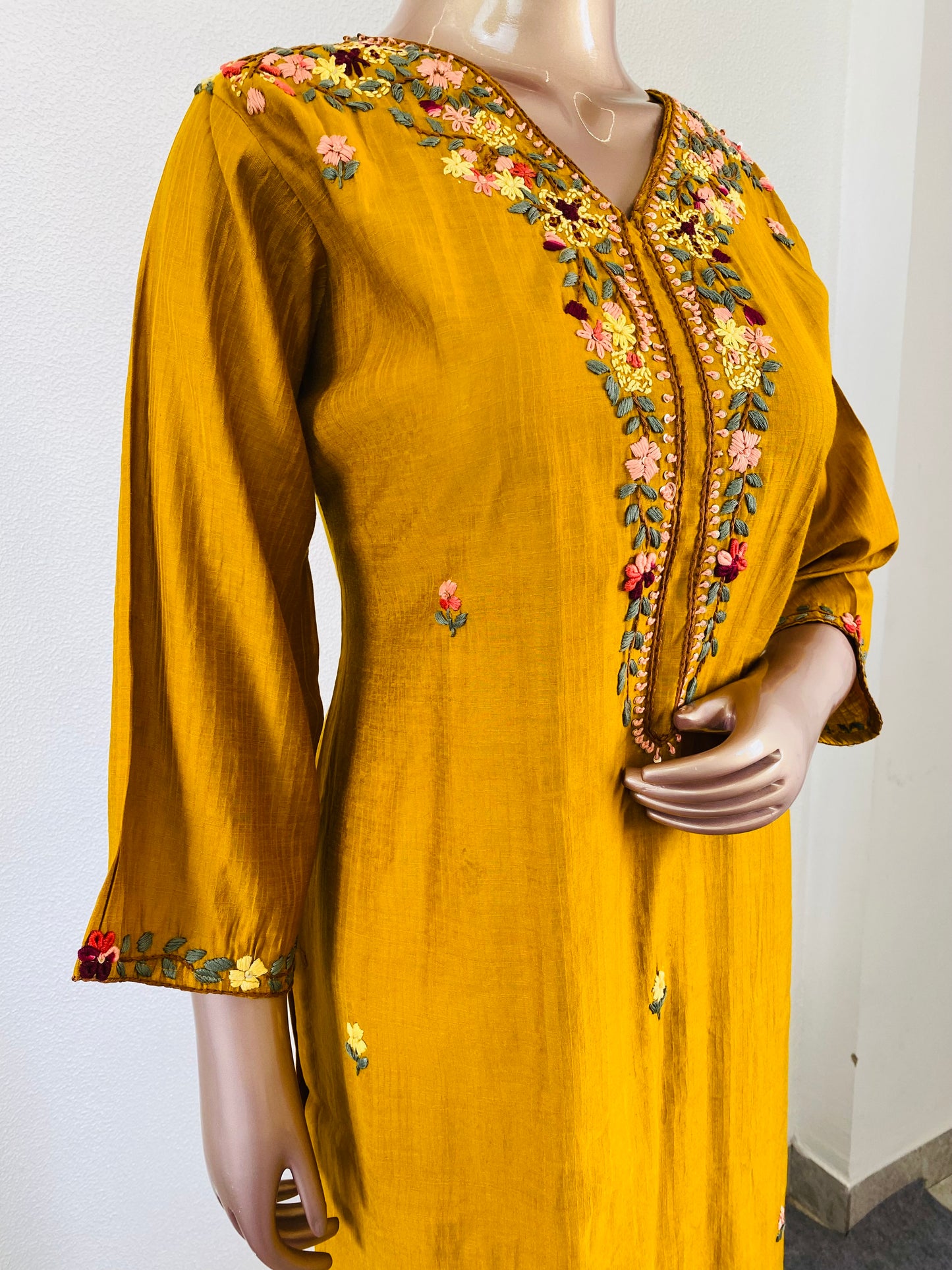 Imported Silk Kurta Pant with Hand Embroidery