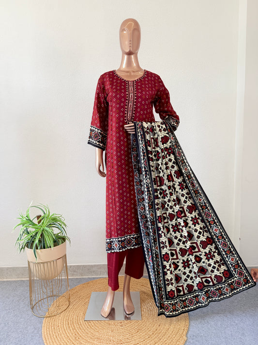 Patola Print Silk Suit Set