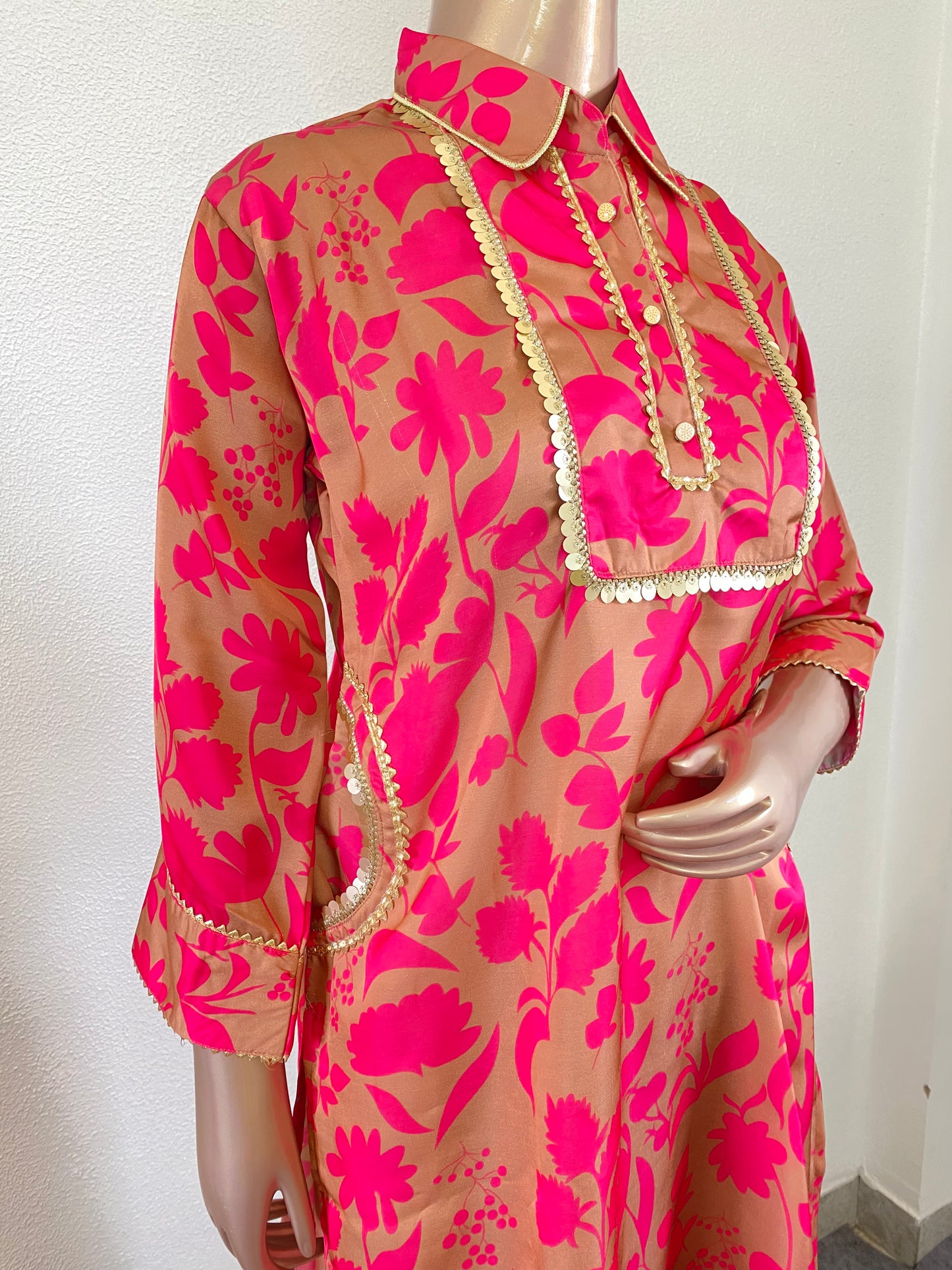 Satin Silk Kurta with Afghani Pants