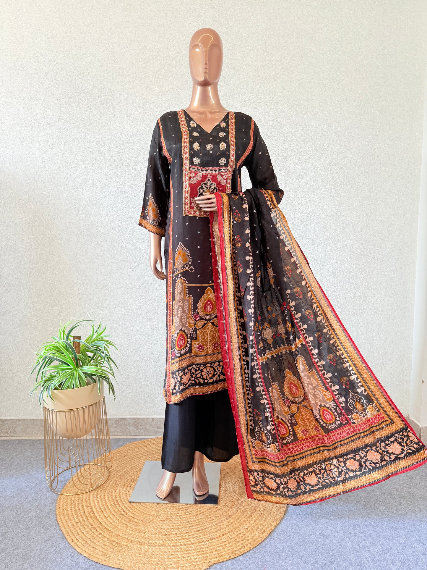 Organza Crepe Printed Suit Set