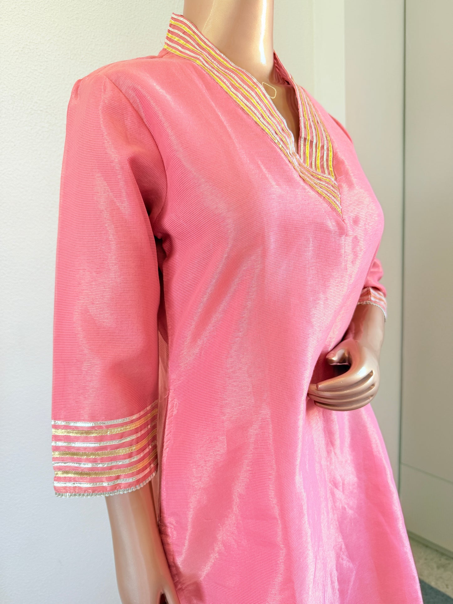 Tissue Suit with Mul Cotton Sharara & Organza Dupatta