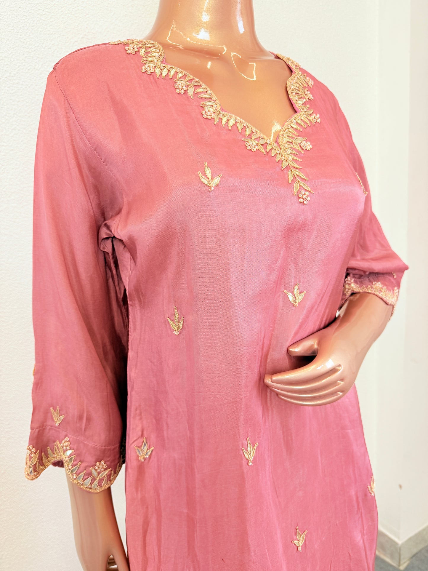 Pure Silk Sharara Set with Gota Patti Work