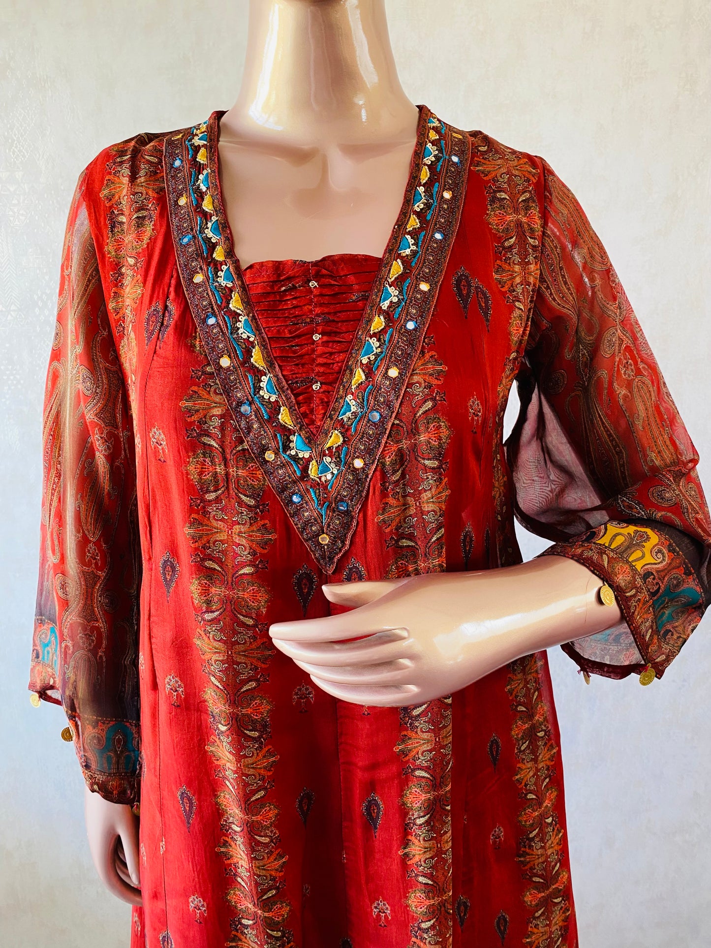 Pure Organza printed kalidaar suit set