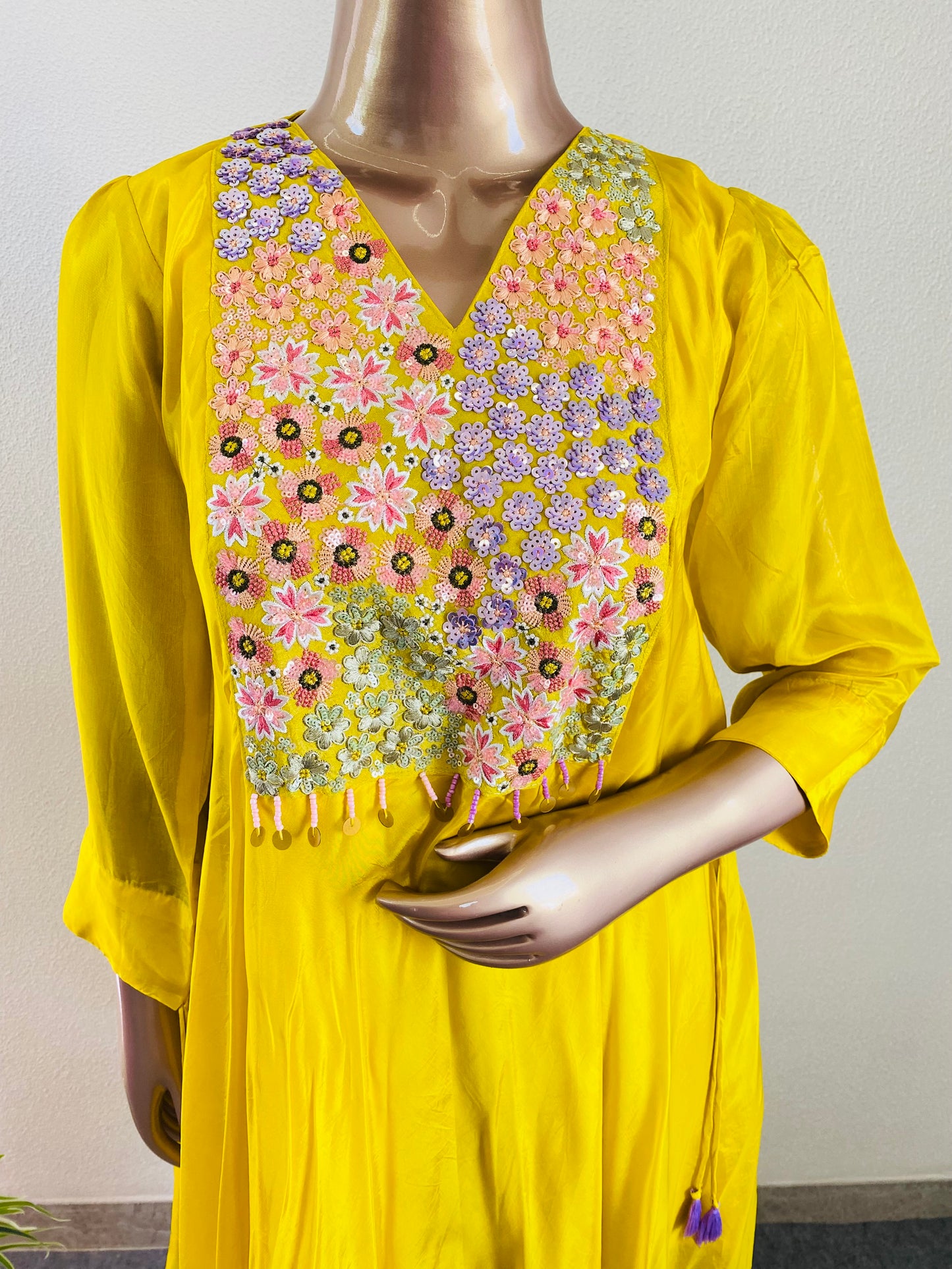 Silk Indowestern with Heavy work on Yoke