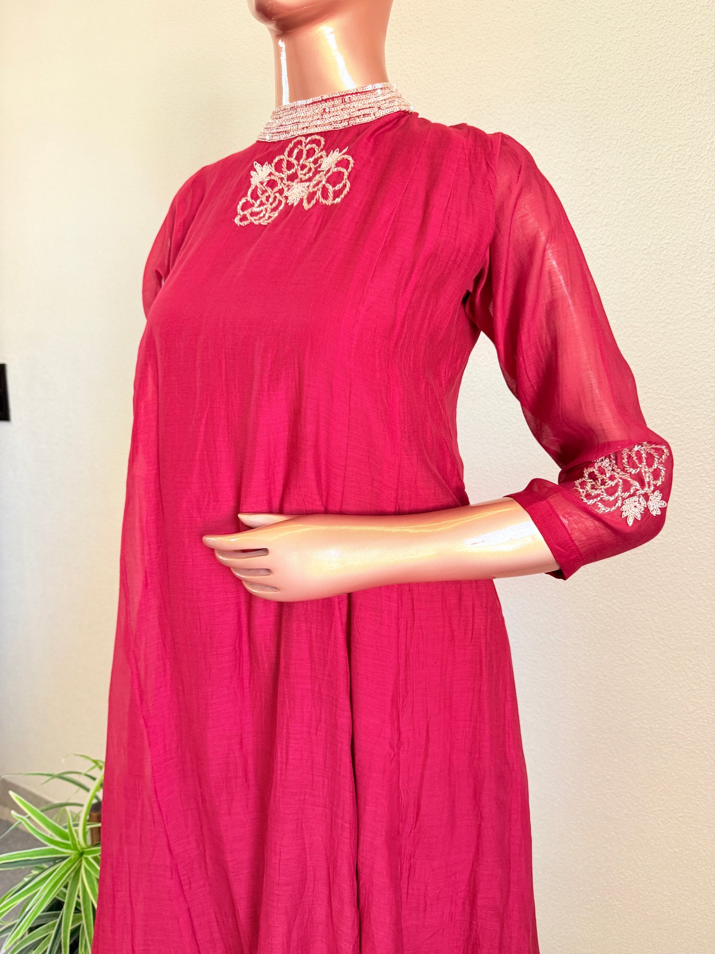 Sequins Work Mul Chanderi Anarkali Suit