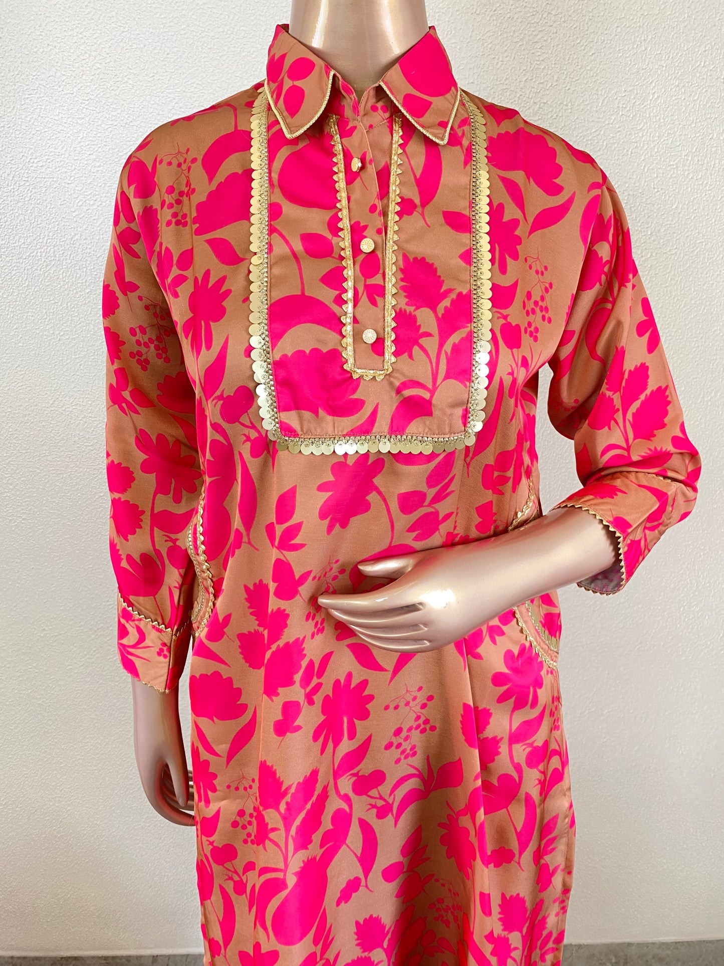 Satin Silk Kurta with Afghani Pants
