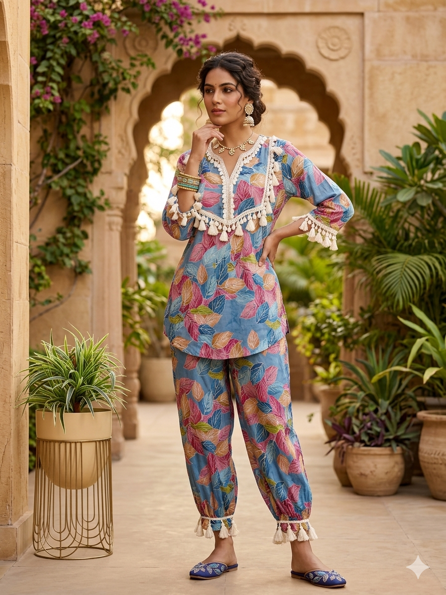 Printed Cotton Bohemian Style Coord Set