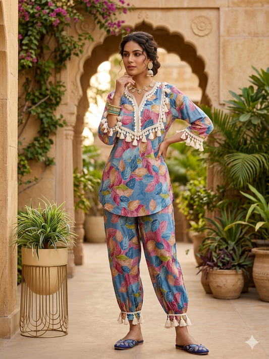 Printed Cotton Bohemian Style Coord Set