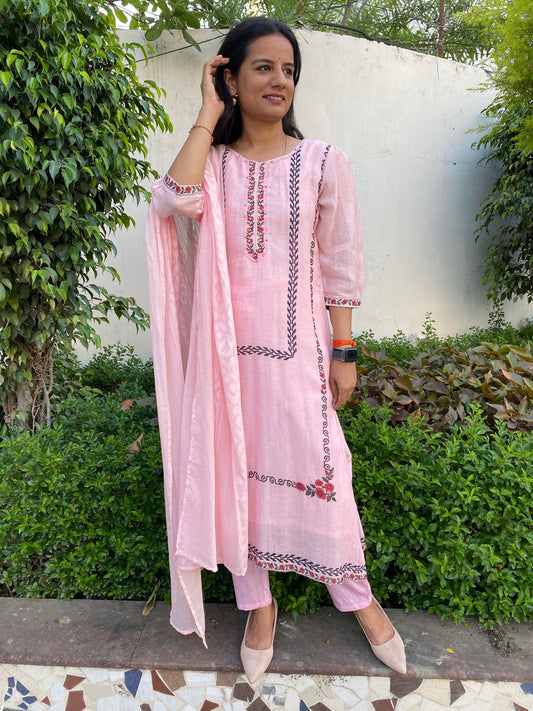 Mul Chanderi Printed Suit