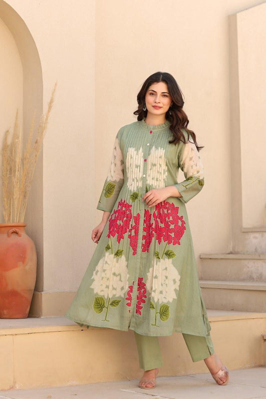 Cotton Floral Printed Kurta Pant Set (Dispatch next week)