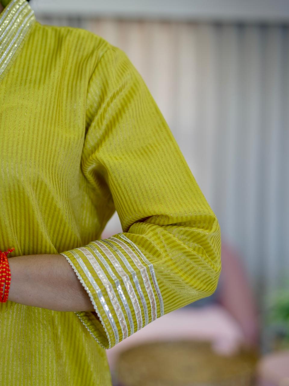 Tissue and Mul Cotton Sharara Set with organza Dupatta