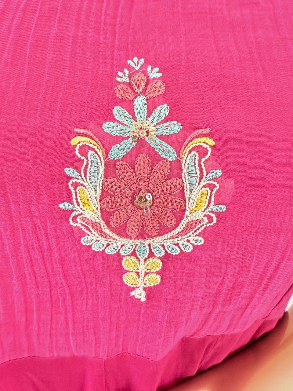 Long anarkali Tunic with embroidered Mul Chanderi Jacket