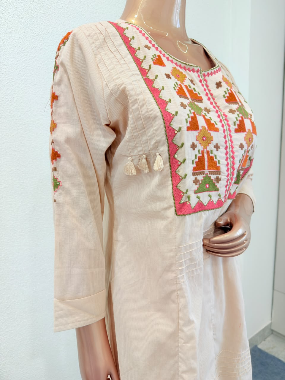Silly Cotton Suit Set with Embroidered Yoke