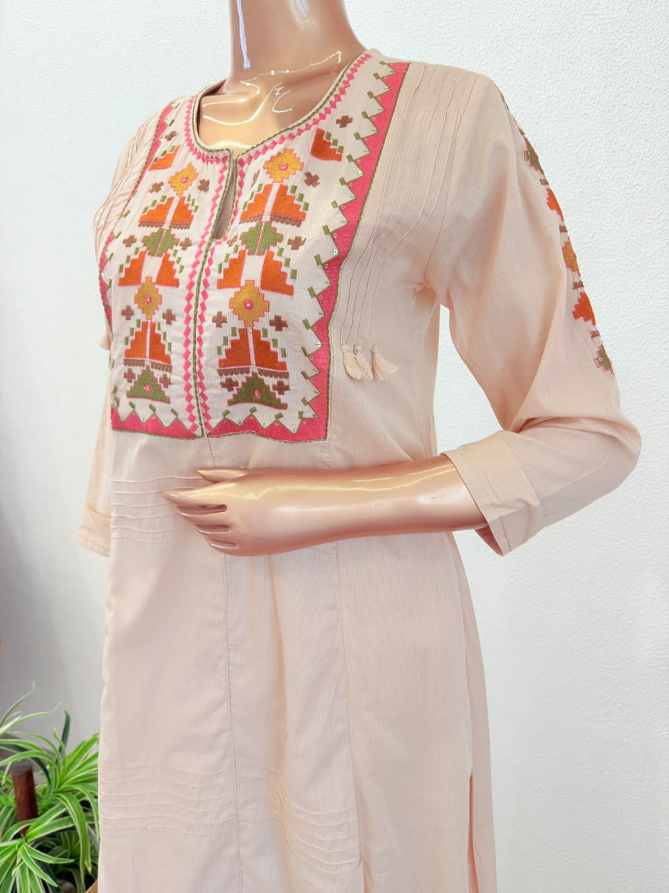 Silly Cotton Suit Set with Embroidered Yoke