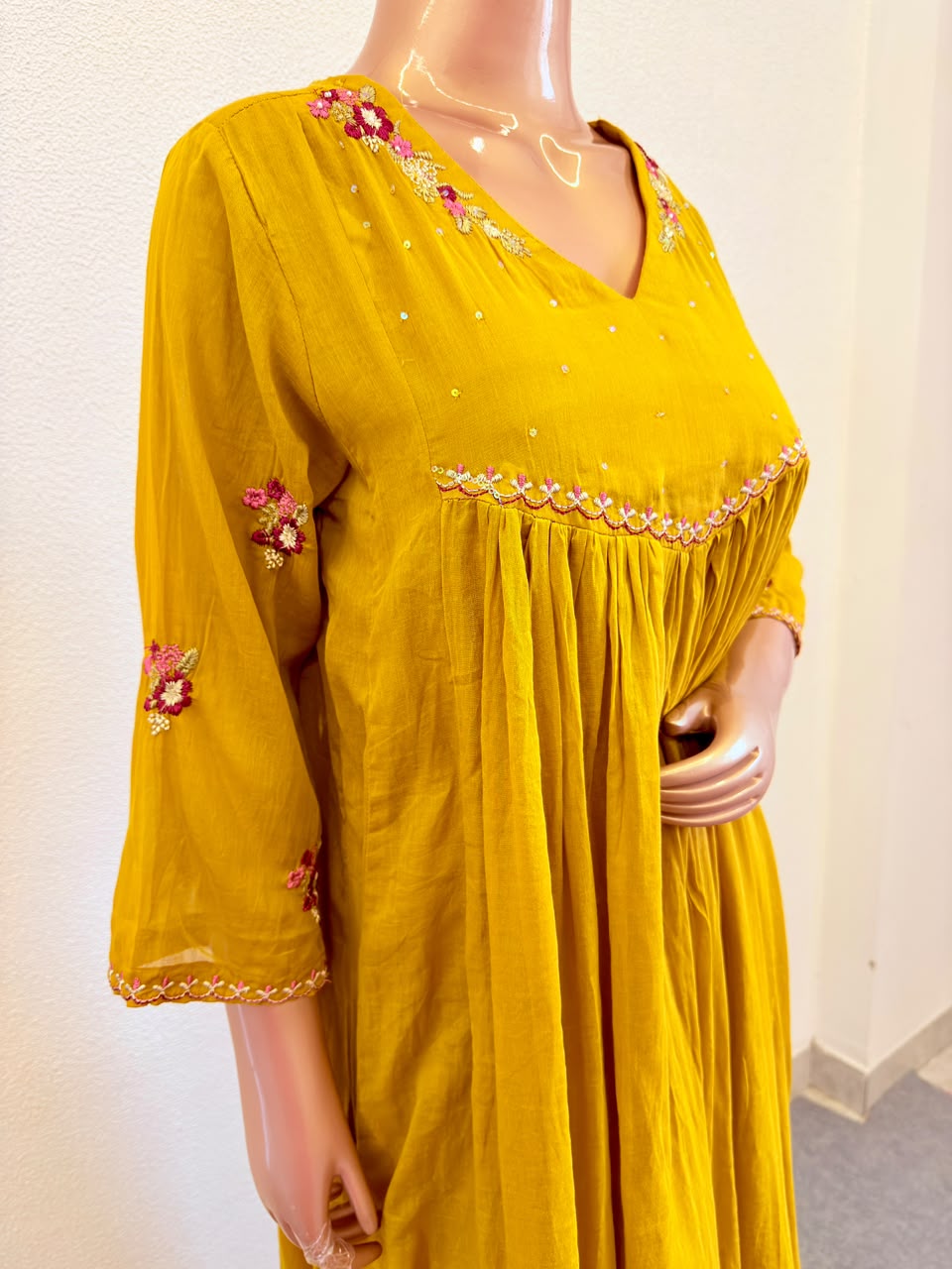 Embroidered Mul Cotton Frock Suit Set